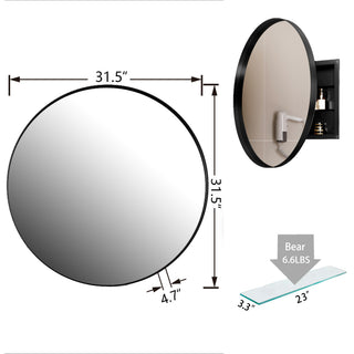 Sunvega Modern White Metal Framed Recessed Medicine Cabinet with Mirror and Storage