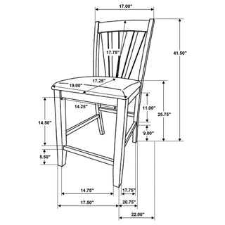 Sunvega Upholstered Counter Height Dining Side Chair with Grey Fabric and Foam-Padded Seat Cushions