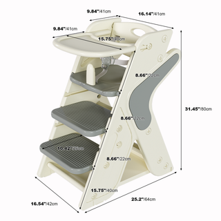 Sunvega Multi-Functional Adjustable Height Toddler Tower with Five-Point Seat Belts