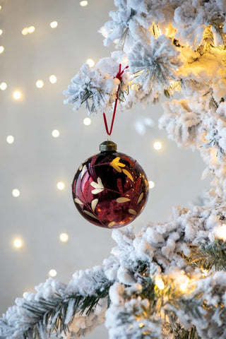 Sunvega Glass Glitter Painted Christmas Ball Ornaments Set of 12 for Holiday Decor