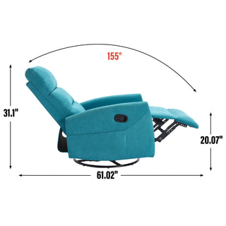 Sunvega Manual Recliner Chair with 360 Degree Swivel and Rocking Function in Grey Fabric