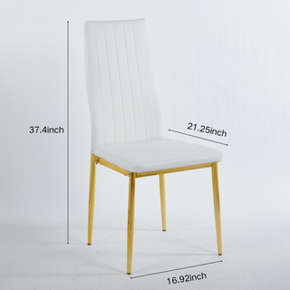 Sunvega Golden Legs and Black Seat Comfortable Durable Dining Chair Set of 4