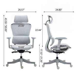 Sunvega Ergonomic High Back Mesh Office Chair with 4D Armrests and 360 Swivel