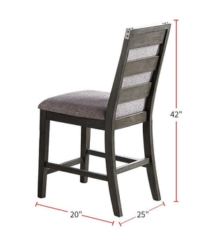 Sunvega Modern Grey Upholstered Fabric Dining Chairs Set of 2pc High Chairs