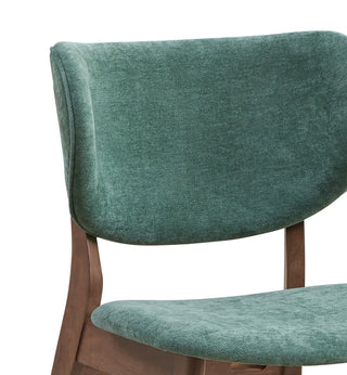 Sunvega Green and Walnut Padded Side Chair Set with Water Resistant and Scratch Resistant Finish