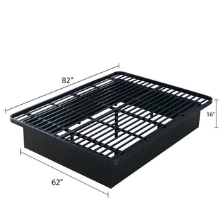 Sunvega Modern Black Metal King Size Platform Bed Frame with 16 Inch Height