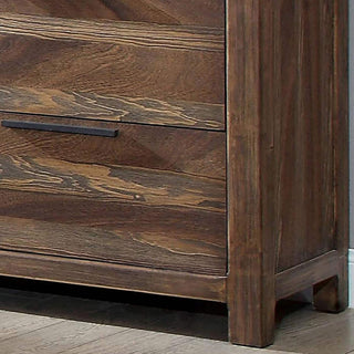 Sunvega Transitional Rustic Natural Tone Solid Wood Dresser with Felt-Lined Drawers