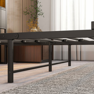 Sunvega Twin Size Bed Frame with Storage Headboard, Charging Station, and Bookcase