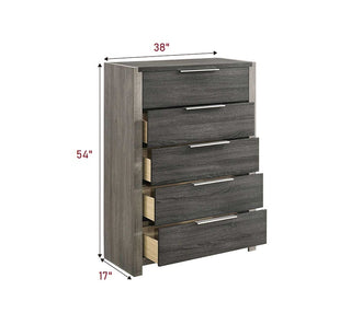 Sunvega Modern Transitional Beige Finish Nightstand with Three Wooden Drawers