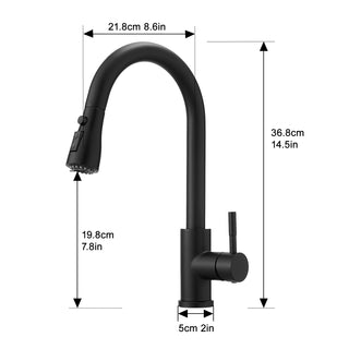 Sunvega Single Handle Kitchen Sink Faucet with Pull Out Sprayer and Deck Plate