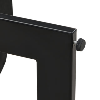 Sunvega Modern Upholstered Dining Chairs with Soft Beige Fabric Seat and Black Metal Frame