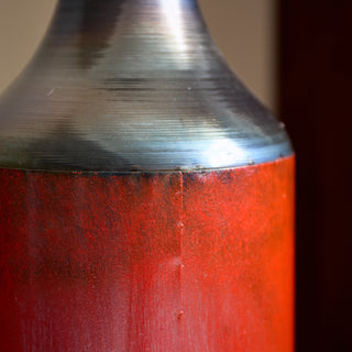 Sunvega Torch-Fired Metal Vases Set of 3 with Gradient Blue Rustic Finish for Farmhouse