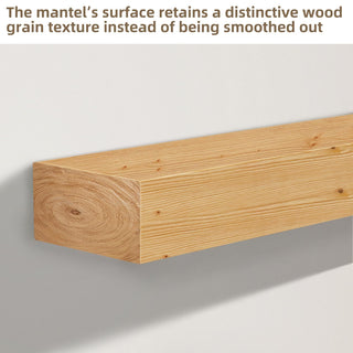 Sunvega Handcrafted Pine Wood Fireplace Mantel Shelf with Distinctive Wood Grain