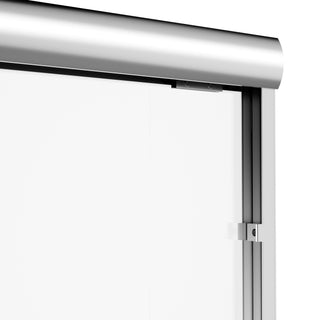 Sunvega 56-60" W x 72" H Matte Black Aluminum Frame Double Sliding Shower Door