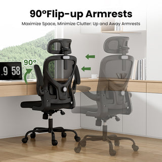 Sunvega Ergonomic Office Chair with Adjustable Headrest and Lumbar Support for Home Office