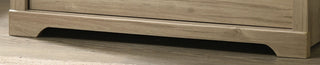 Sunvega Light Oak Finish 4-Drawer Chest with Black Metal Handles