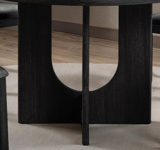 Sunvega Transitional Natural Tone Rubberwood Dining Table with Trestle Base