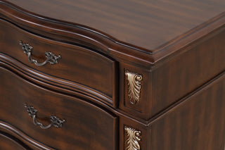 Sunvega Cherry Nightstand with Three Easy Glide Drawers and Velvet Lining
