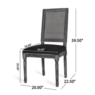 Sunvega French Country Dining Chairs with Upholstered Seats and Weathered Finish