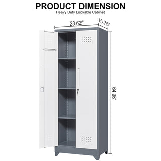 Sunvega Heavy Duty Steel Storage Cabinet With Locking Doors and Adjustable Shelves