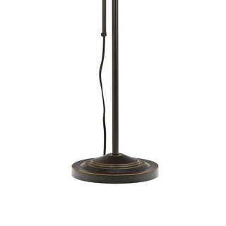 Sunvega Modern Dark Bronze Metal Floor Lamp with Adjustable Pole and Rectangular Shade