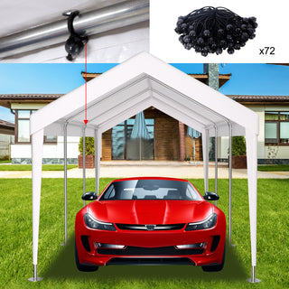 Sunvega 12x20ft Waterproof UV Protected Carport Canopy Cover with 76 Elastic Buckles