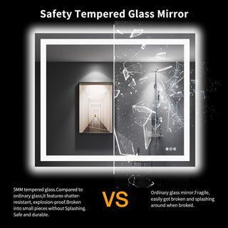 Sunvega 32x24 Inch IP54 Waterproof Anti-Fog LED Bathroom Vanity Mirror