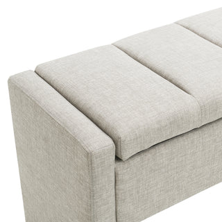 Sunvega Modern Linen Upholstered Storage Bench for Bedroom Living Room Dorm
