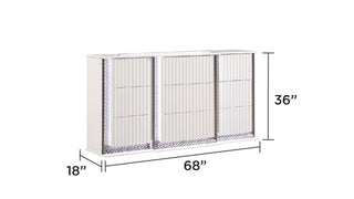 Sunvega White LED Dresser with Diamond Side Accents and Velvet Lined Drawers