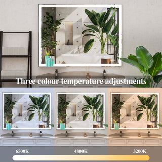 Sunvega 30x36 Inch LED Bathroom Vanity Mirror with Anti-Fog Touch Switch and Memory