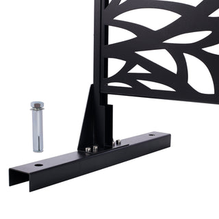 Sunvega Freestanding Metal Privacy Screen 76" H x 48" W for Indoor Outdoor Use