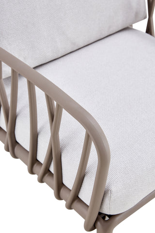 Sunvega Modern Indoor Outdoor Plastic Sofa Armchairs with Soft Cushion for Patio