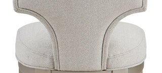 Sunvega Linen and Champagne Finish Side Chair with Padded Seat and Solid Wood Legs