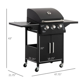 Sunvega 2 Burner Portable Gas BBQ Grill with Lid Thermometer and Foldable Legs