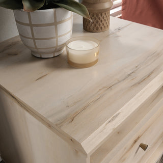 Sunvega Brown Finish Night Stand with Spacious Top and Open Shelf