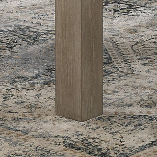 Sunvega White Faux Marble Top Dining Table with Light Oak Finish Wood Legs