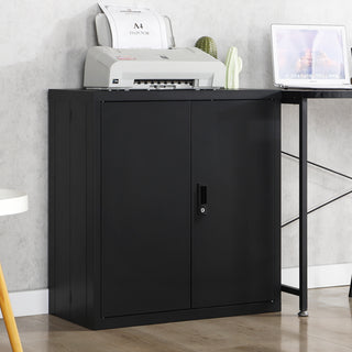 Sunvega Folding Metal Storage Cabinet with Locking Doors and Adjustable Shelf for Home Office