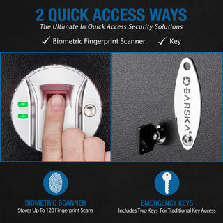 Sunvega California DOJ Approved Biometric Rifle Safe with Silent Mode and 120 Fingerprint Capacity