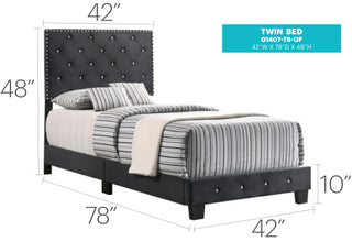 Sunvega Chic Black Twin Bed for Kids or Guest Room Use