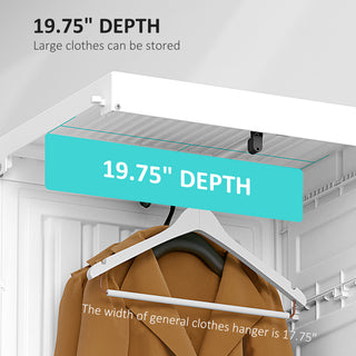 Sunvega Portable Wardrobe Closet with 8 Cube Compartments Hanging Rod and Magnet Doors