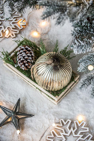 Sunvega Glass Glitter Painted Christmas Ball Ornaments Set of 12 for Holiday Decor