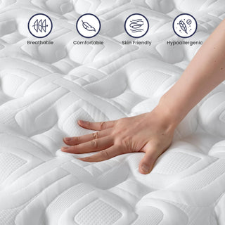 Sunvega King Hybrid Mattress with Cooling Memory Foam and Pocket Springs
