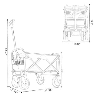 Sunvega Collapsible Foldable Wagon Cart with Colorful Design and Strapping System