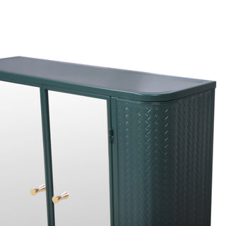 Sunvega Wall-Mounted Bathroom Cabinet with 2 Mirrored Doors and Open Shelf