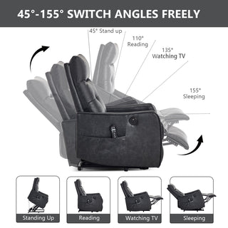 Sunvega Single Motor Power Lift Recliner Chair with Massage and Heat for Elderly