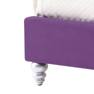 Sunvega Transitional Purple Upholstered Full Bed with Sturdy Frame for Bedroom