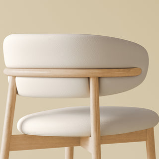 Sunvega Mid-Century Modern Ash Wood Dining Chairs Set of 2 for Kitchen and Living Room
