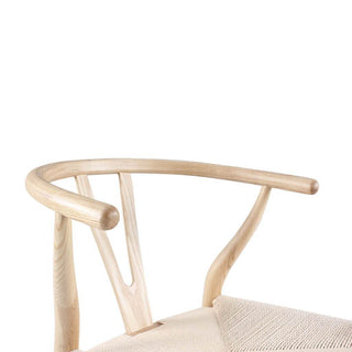 Sunvega Natural Ash Wishbone Counter Stool with Hand Woven Paper Cord Seat