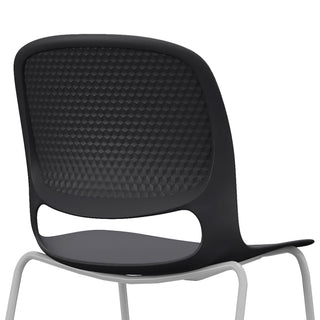 Sunvega Modern Stacking Chairs Set of 4 with Ergonomic Curved Backrest and Steel Frame