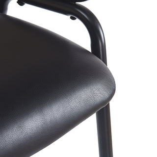 Sunvega Industrial Metal Bar Stools with Faux Leather Seat and Woven Rattan Backrest Set of 2